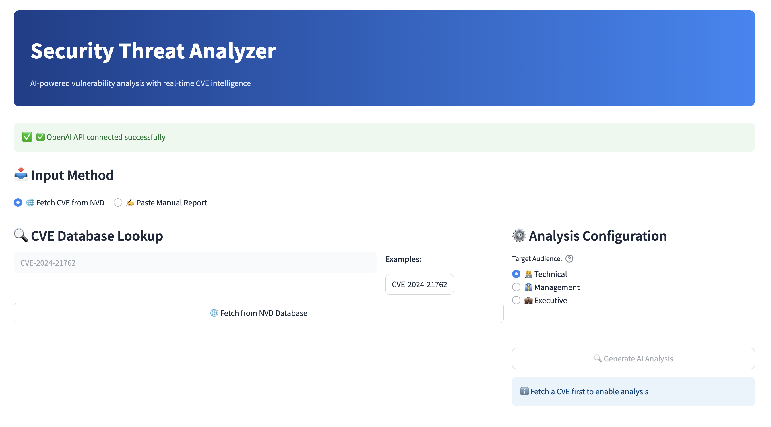 Security Threat Analyzer Project Screenshot