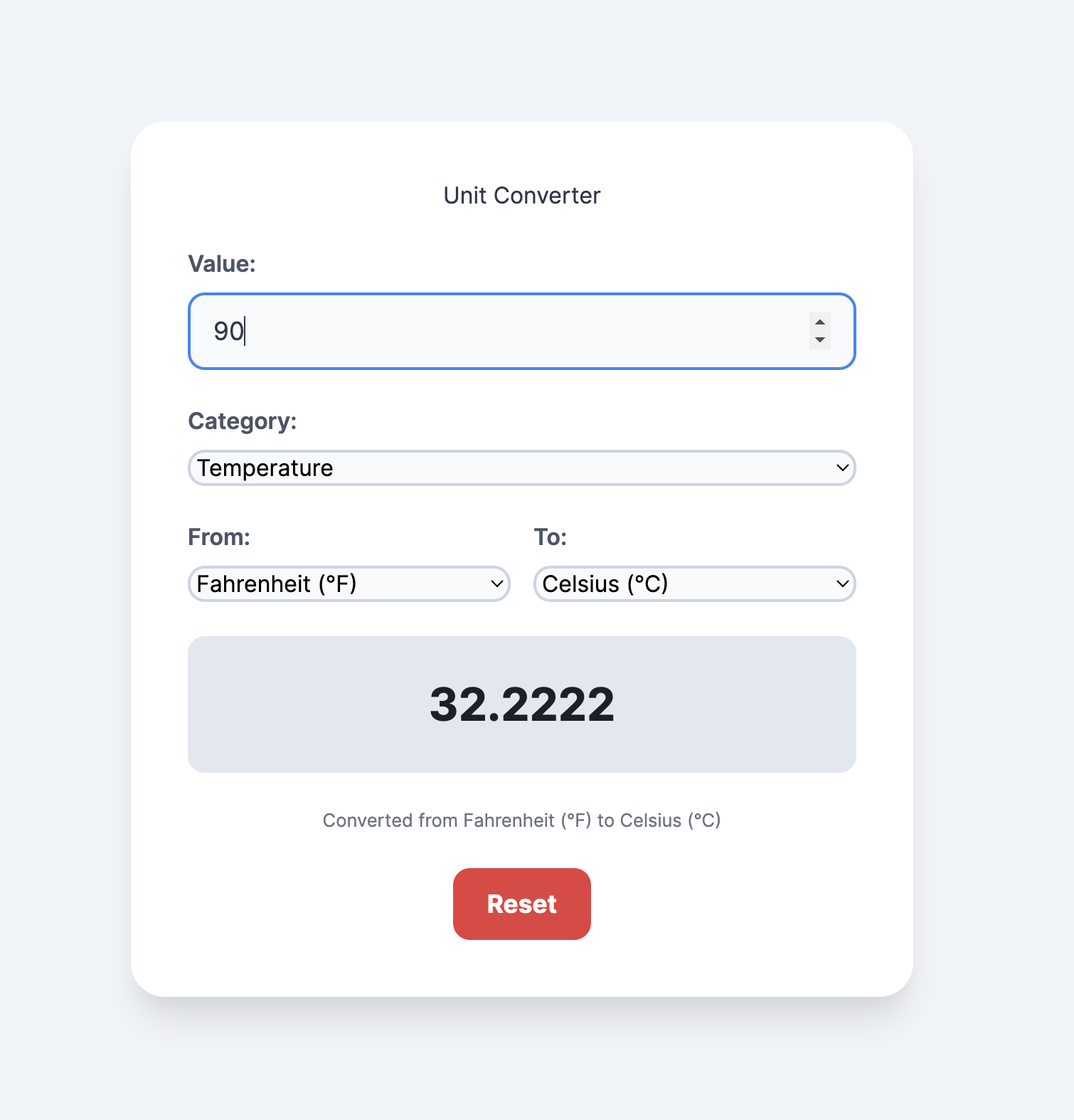 Unit Converter Project Screenshot